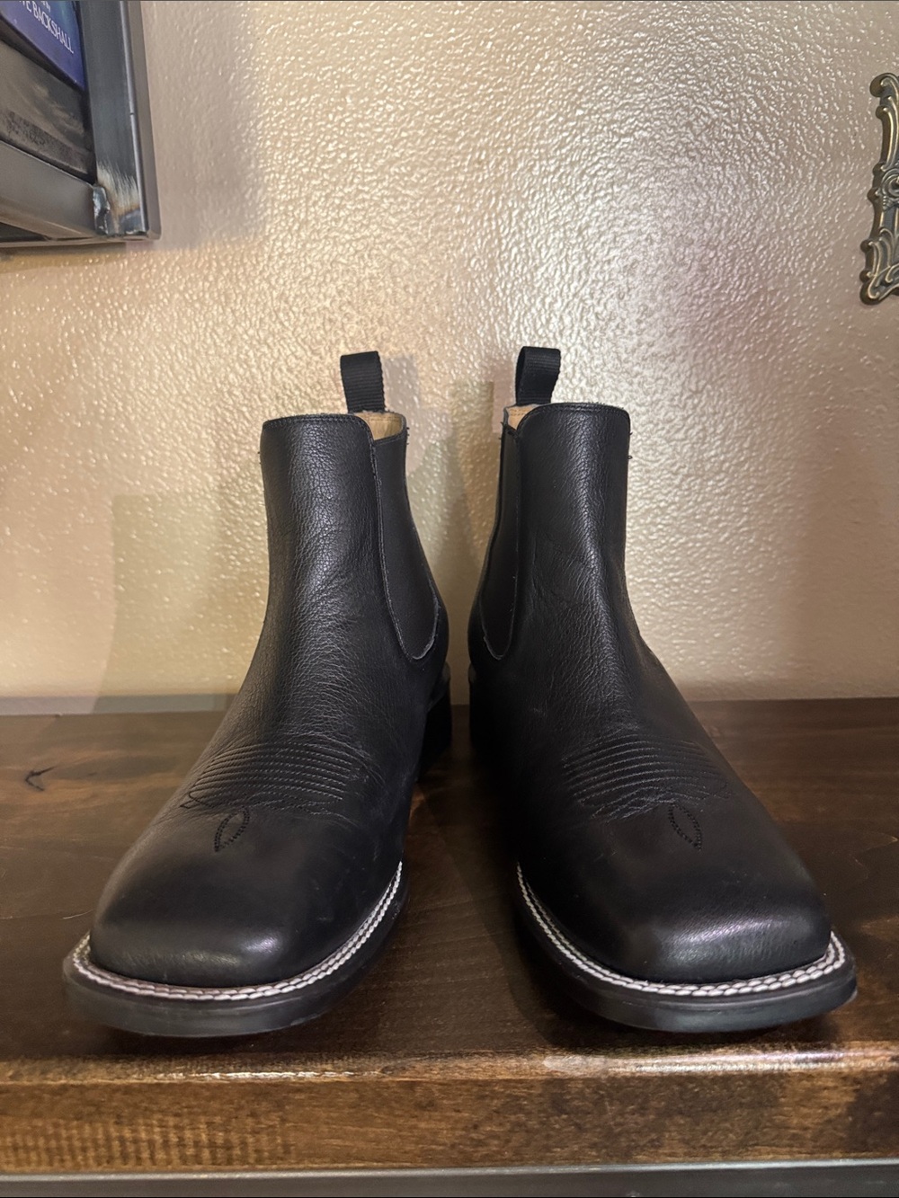 Cody James Men's Black Leather Chelsea Work Country Boots 9.5